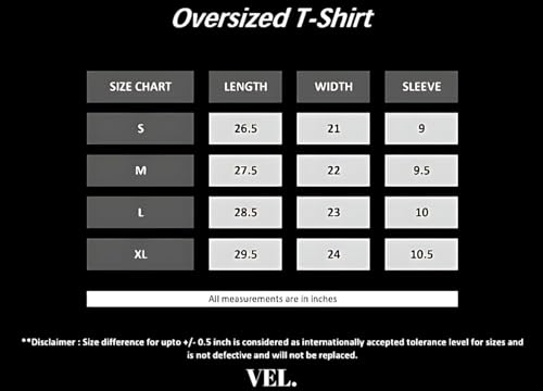 Image of VEL Plain Oversized 100% Pure Heavy Cotton Baggy Fit Drop Shoulder Half Sleeves Round Neck Solid Cotton T-Shirt for Men