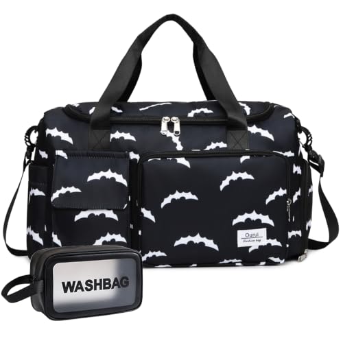 Image of Small Gym Bag for Women, Travel Duffle Bag Carry On Weekender Bag with Shoe Compartment