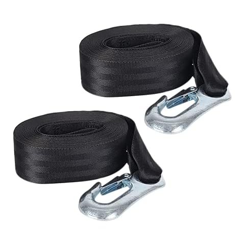 XSTRAP Boat Winch Strap with Hook - 2" x 20', 2 Pack Marine Winch Strap Replacement, Loop End for Boats, Trailer, Wave Runner, Heavy Duty Equipment Cover