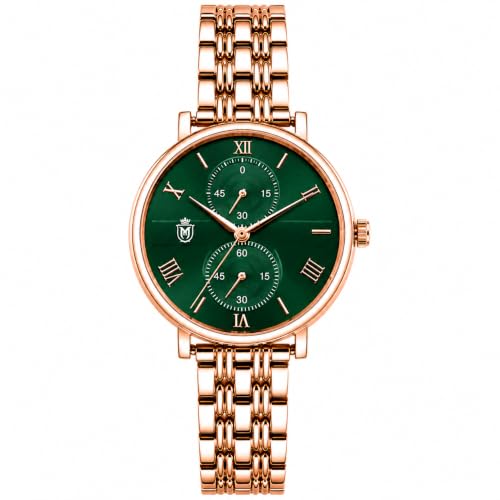 Image of MOOVER Women's Analog Quartz Watch with Stainless Steel Strap