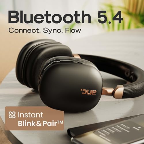 Image of GOBOULT Fluid X Pro ANC Headphones Bluetooth Wireless 60H Playtime, 40mm Bass Driver,Zen ENC Mic, Type-C Charging, Gaming Mode Headphones Wireless with mic(Skin Beige)