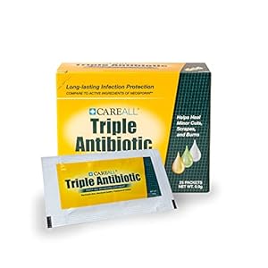 CareAll Triple Antibiotic Ointment 0.9gr (25 Pack) Foil Packet, First Aid for Minor Scratches and Wound Care, Prevents Infection, Contains Bacitracin Zinc, Neomycin Sulfate, Polymyxin B Sulfate