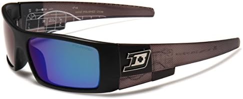 Polarized Rectangular Men's Sport Fishing Golf Sunglasses with Color Mirror Lens