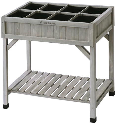 タカショー レイズドベッド ハーブプランター グレイウォッシュ 木製 WK 仕切り板付 鉢 植木鉢 野菜 花 WK-07FG
