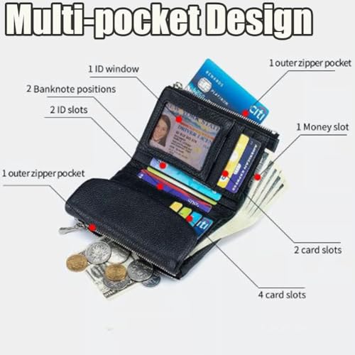 Joyfullygo Womens Wallet, Slim Soft Large Capacity Unisex Pebble Real Leather Rfid Wallet with Anti-Theft Protection Easy and Flexible to Use (Taro Purple)2