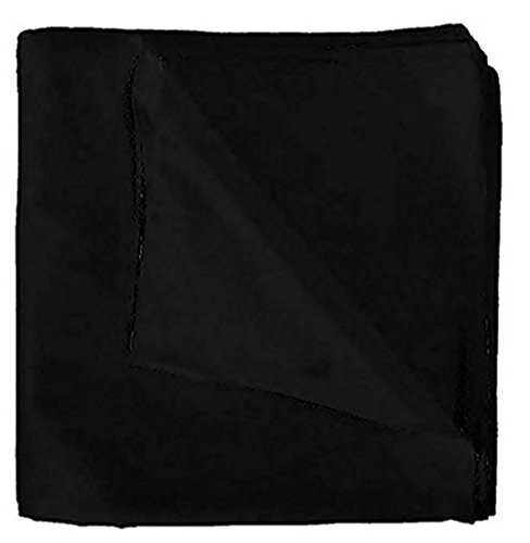 One Dozen 12pcs Solid Black Bandanas 100% Cotton by M.H.I.