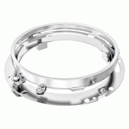 7 Inch Round Headlight Ring Motorcycle Mounting Bracket for Harley Davidson Switchback, Road King, Street Glide, Electra Glide and Ultra Limited Needs Ring to fix Firmly Headlight Mount Chrome