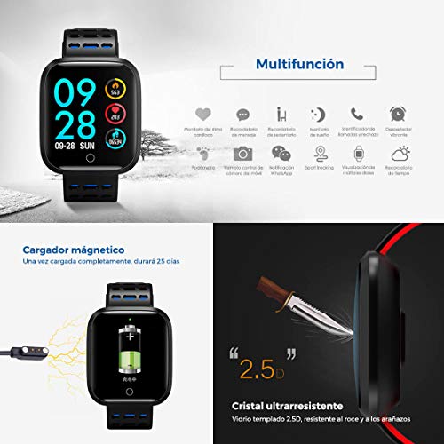 Azorex SmartWatch Multifunción Reloj Inteligente Cuadrado ...