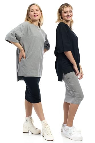Image of ESTEEZ Womens Oversized Cotton High Low Tunic T-Shirt Dress