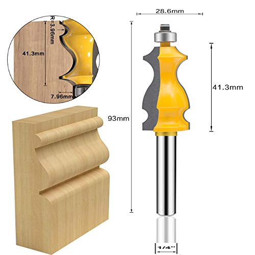 LEATBUY Architectural Molding Router Bit Set 1/4-Inch Shank 5 PCS, Corner Rounding Edge-Forming Woodworking Beading Router Bits Sets Tool Wood Table Door Cabinet Cutter(Round) - Image 3