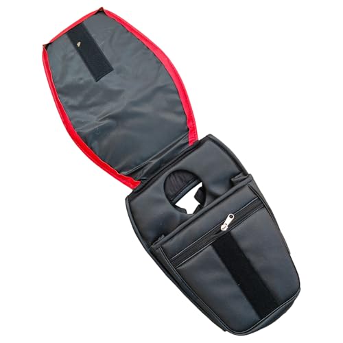 Image of RE Classic Electra Bullet Thunderbird 350 /500 Hunter 350 Leather Scratch Proof Tank Cover Tank Bag with Centre Fuel Cap Zipper Pocket Mobile Holder Motorcycle Accessories Red (Pack of 1)