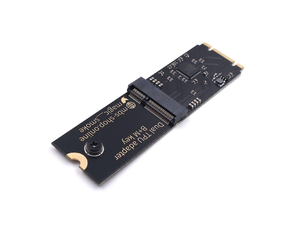 Coral Dual Edge TPU Adapter for Coral m.2 Accelerator - M.2 2280 B+M Key PCIe x1 Gen2 Adapter Board with Mounting Screw