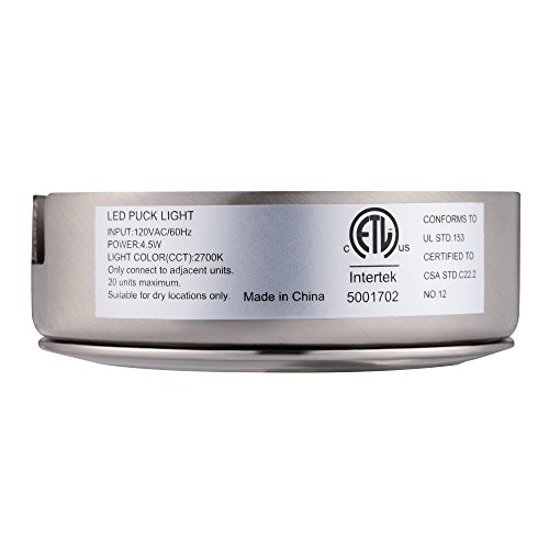 Getinlight Swivel Led Puck Light Kit With Etl List, Recessed Or Surface Mount Design, Bright White 4000K, Brushed Nickel Finish, (Pack Of 3), In-0107-3-Sn-40 #TOP3