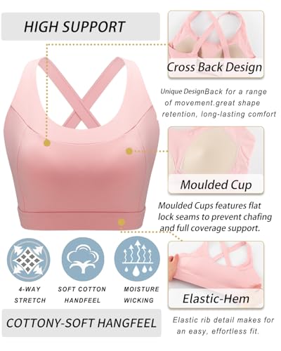 Image of RUNNING GIRL Sports Bra for Women, Molded Cup High Impact Sports Bras for Women with Sewn in Pads