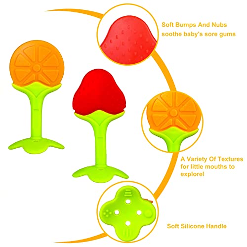 Baby Teething Toys, Silicone Baby Teether Soothe Babies Gums, Banana Toothbrushes, Fruit Shape Giraffe Teething Toys With Storage Case/Bpa-Free Teether Set For Toddler #TOP1