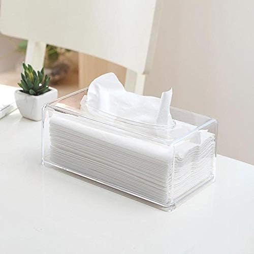 Modern Clear Tissue Box Cover, Facial Tissue Dispenser Box Cover Holder, Acrylic Rectangle Napkin Organizer for Bathroom, Kitchen and Office Room (8.504.573.54in)