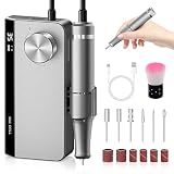 Professional Nail Drill Machine 35000 RPM, Portable Rechargeable Electric Nail E File Machine for Ac