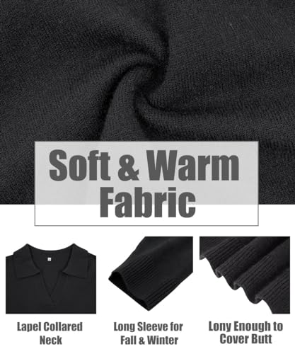 CARCOS Plus Size Sweaters for Women Long Sleeve Pullover Sweaters Lapel Collared Vneck Knit Jumper Tops Fall Winter XL-5XL4