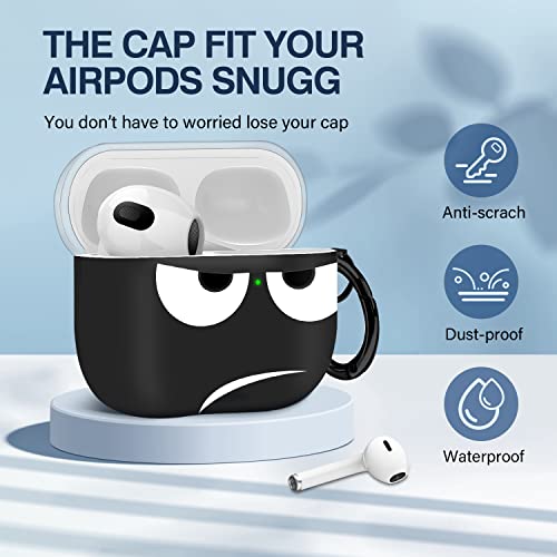 Image of for Airpods 3 Case 2021, Don't Touch Me for Airpods Cover with Keychain /Lanyard Soft Cute Shockproof Cover for Women Men Compatible with for Airpods 3 Charging Case -Black
