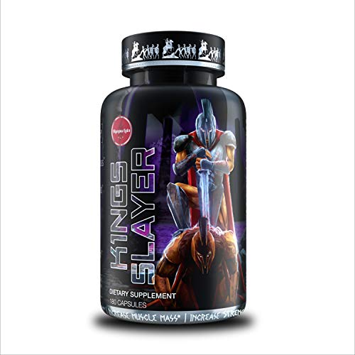 Kings Slayer Lean Body Mass and Muscle Building Supplement | Bulking and Weight Gaining Supplement with Enhanced Recovery for Natural Bodybuilding (180 Capsules)