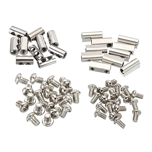 PATIKIL Wire Rope Clips, 1 Set/20Pcs Steel Cable Clamps 3mm 3.5mm Double Holes Wire Lock Rope Fittings Clip with M3/M4 Screws for Cable - Image 4