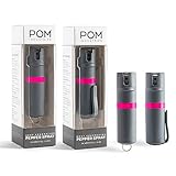 POM Pepper Spray Combo Pack Clip & Keychain - Maximum Strength OC Spray Self Defense- Tactical Compact & Safe Design - 25 Bursts & 10 ft Range - Stream Spray Pattern Grey and Pink
