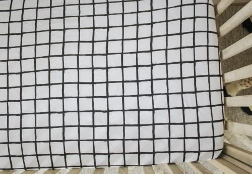 NODNAL CO. 3 Fitted Crib Sheets Black/White Set for Child Toddler Mattress - 100% Oeko-TEX Cotton Gender Impartial for Lady/Boy Nursery Bedding - I Love You, Plaid & Summary Polka Dots 28”x52”x9” Sheet 4