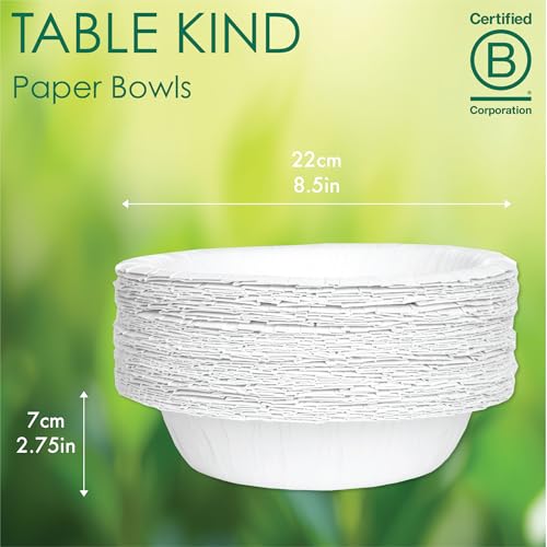 Table Kind 50 X Papierschalen Großpackung Umweltfreundliches Einweggeschirr Für Camping Catering Salat Dessert Müsli Recycelbar Geburtstagsparty-Zubehör Heimkompostierbar Hergestellt In Der EU 23 Cm