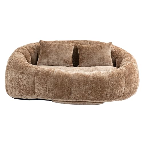 BLUON HOME Lazy - Puf de sofá duradero para adultos y niños, para interior y exterior, felpilla