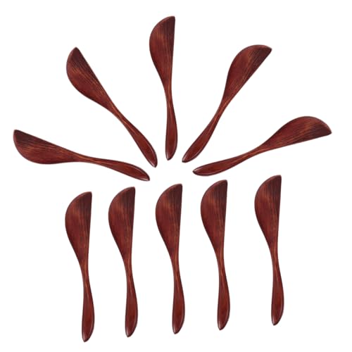 PRETYZOOM Breakfast Knife Set 10pc Wooden Butter Spreader Spatula Knives for Cheese Jam Baking Perfect Kitchen Gadget