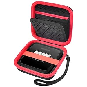 Hard Travel Router Case for NETGEAR Nighthawk M5 M6 Pro 5G Mobile Hotspot with WiFi 6 (MR5200, MR5100)/ M1 Mobile Hotspot 4G LTE Router MR1100 – Red Zipper (Box Only)