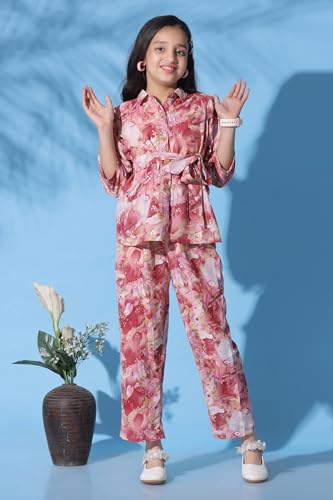 Image of Fashion Dream Girl's Rayon Cotton Clothing Set|Girls Clothing Set|Printed Girls Co-ords Set|Shirt and Pant set|Printed Clothing Set|2 Piece Set