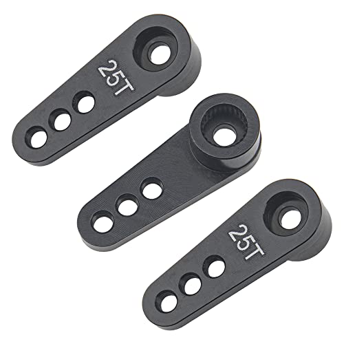 Share Goo HS539 3Pcs Sharegoo Metal 25T Servo Horn 25 Teeth Steering Arm Compatible With Futaba Savox Power Hd Hsp Servos Motor Compatible With Wltoys Himoto Redcat Traxxas Axial 1/8 1/10 Rc Car Truck thumb #1
