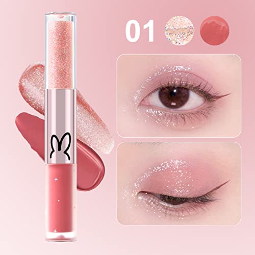 Erinde [3Pcs] Liquid Glitter Matte Eyeshadow, Liquid Glitter Eyeliner And Matte Cream Eyeshadow 2 In 1, Quick Drying, Easy To Apply, Long Lasting Korean Shimmer Matte Eyeshadow Eye Makeup #TOP1