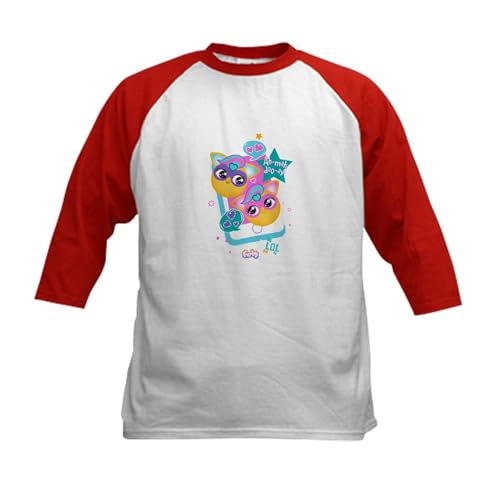CafePress Furby Cell Phone Kids Baseball T Shirt Kids Cotton Baseball Jersey, 3/4 Raglan Sleeve Shirt Red/White