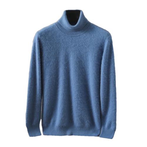 Men's High Neck Mink Cashmere Sweater Loose Knitted Sweater Keep Warm Jumper Top Long Sleeve