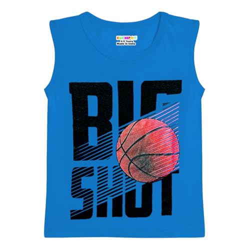 Image of Kuchipoo Boys Sleeveless Regular Fit Cotton T-Shirt
