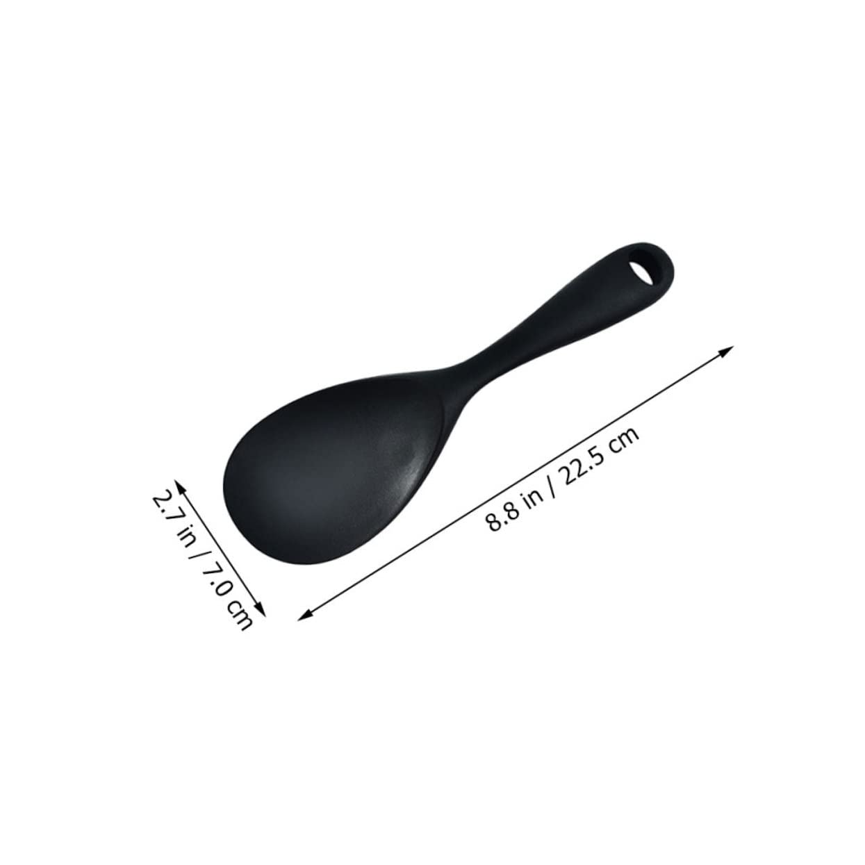 1pc Silicone Rice Spoon Soup Spoons Creative Rice Spoon Domestic Rice Home Rice Spoons Non Stick Rice Lovely Rice Spoon Rice Spoon Standable Rice Spoon Black FUNOMOCYA
