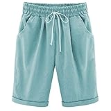XinYangNi Women's Petite Casual Outdoor Super Comfy Bermuda Hiking Shorts Agate Green US S