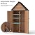 Outdoor Storage Shed with Sloped Roof - Heavy-Duty Metal & Wood Garden Cabinet, Adjustable Shelves, Large Capacity Waterproof Design for Patio, Garage, Backyard (Brown)