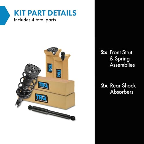 Image of TRQ Front and Rear Complete Strut Assembly & Shock Absorber Kit Complete Strut & Coil Spring Assembly Compatible with 2015-2018 Chevrolet City Express 2013-2020 Nissan NV200