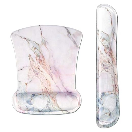 iLeadon Keyboard Wrist Rest Pad and Mouse Wrist Rest Support Mouse Pad Set, Non Slip Rubber Base Wrist Support with Ergonomic Raised Memory Foam for Easy Typing & Pain Relief, Colorful Marble