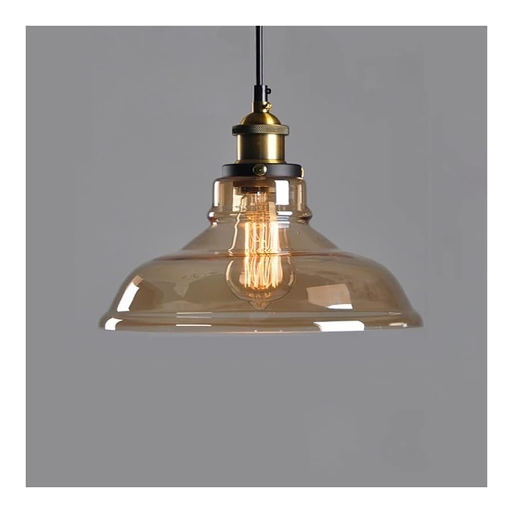 Lustre pour îlot de cuisine vintage suspension en verre ambre design salle à manger