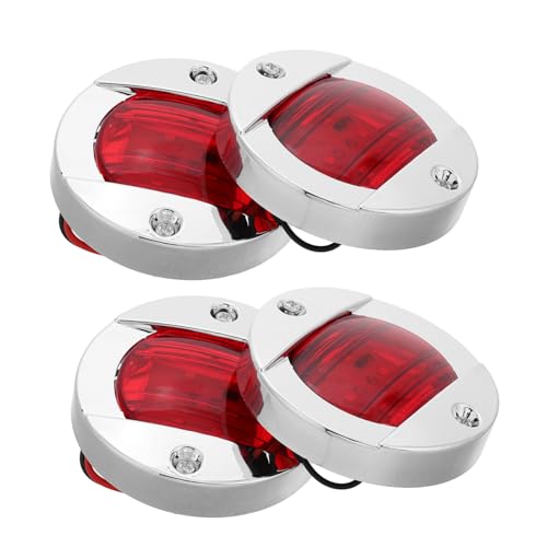 Alipis Led Trailer Side Marker Lights Kit 4pcs Round for Trucks Boats Rvs Stop Brake Running Lights