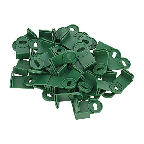 Plastic Greenhouse Twist Clips, Shading Fixing Clips, Washers for Aluminium Greenhouse Insulation Bubble Netting Shading Fixing Fastener Kit (Green 50PCS L Extenders) Cover