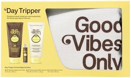 Sun Bum Premium Day Tripper - Travel-Sized Sun Care Pack with Sunscreen Lotion, Sunscreen Lip Balm and Hydrating Cool Down Lotion - Broad Spectrum UVA/UVB Protection