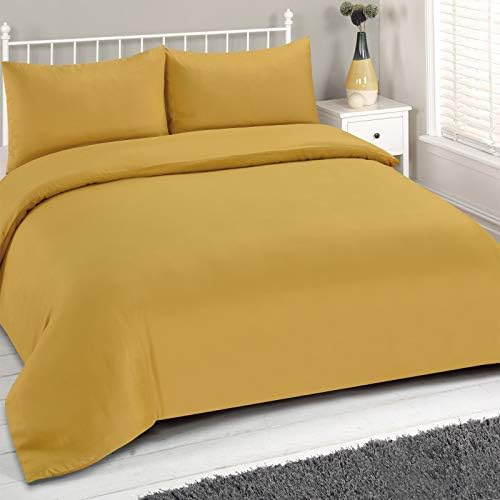 Brentfords Plain Dye Duvet Cover with Pillowcase Reversible Quilt Bedding Set, Blush Pink Grey - Superking