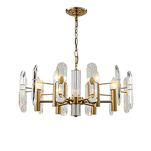 Lustre en cristal Feng Shui moderne avec hauteur réglable pour le design du salon