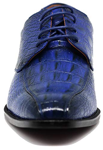 Image of Gator3N Men's Alligator Crocodile Print Oxfords Fashion Lace Up Dress Shoes