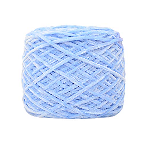 Blanket Yarn,Yarn One Skein,Gold Velvet Yarn Roving Scarf Knit Wool Yarn Thickness Warm Hat Household Yarn for Crocheting Crochet Kit Yarn for Knitting (Light Blue)